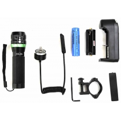 Latarka taktyczna wojskowa policyjna asg do broni LED 500 lm BL-Q8500 gmglite ładowalna wyłącznik żelowy